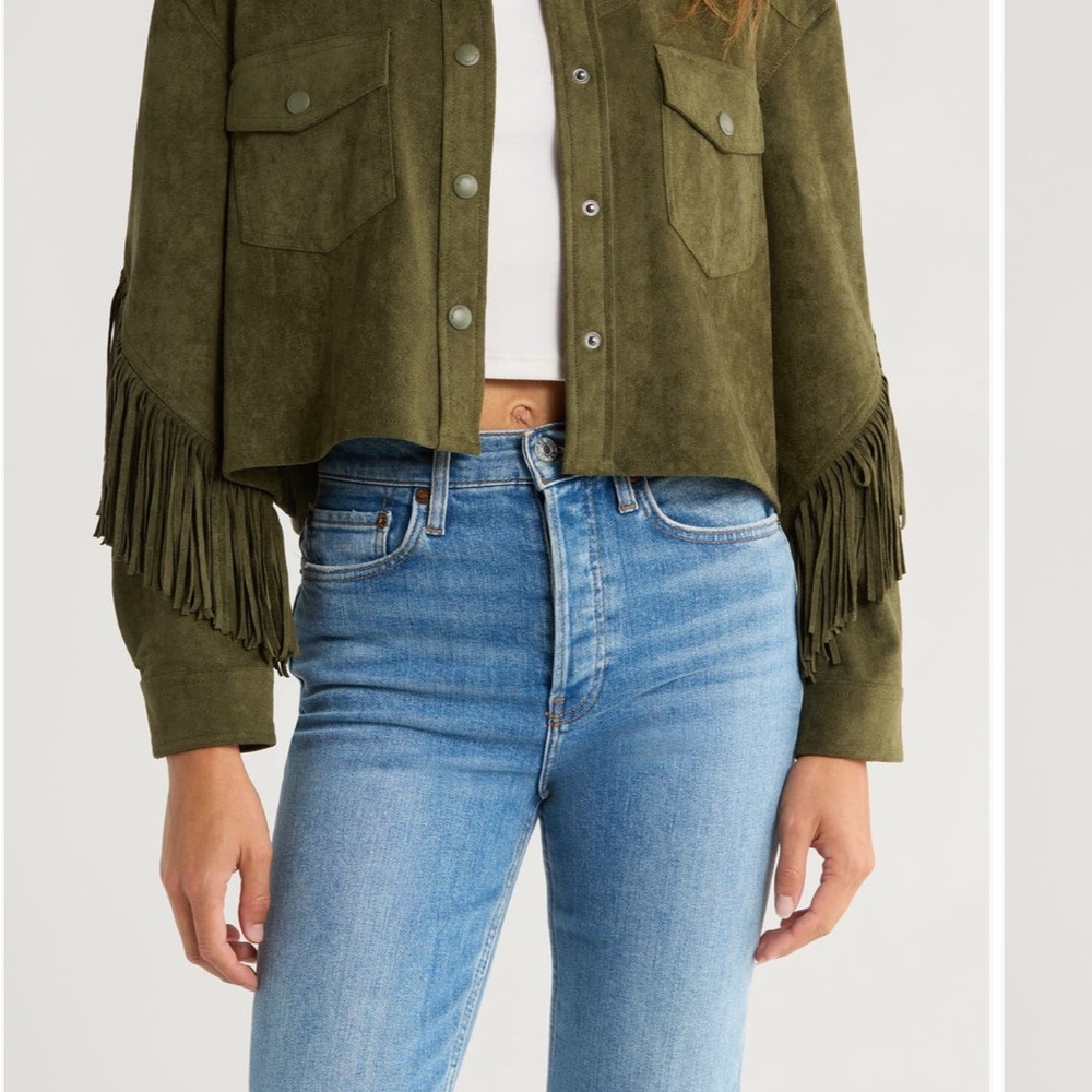 Cream Fringe Button-Up Jacket - Picture 5 of 6